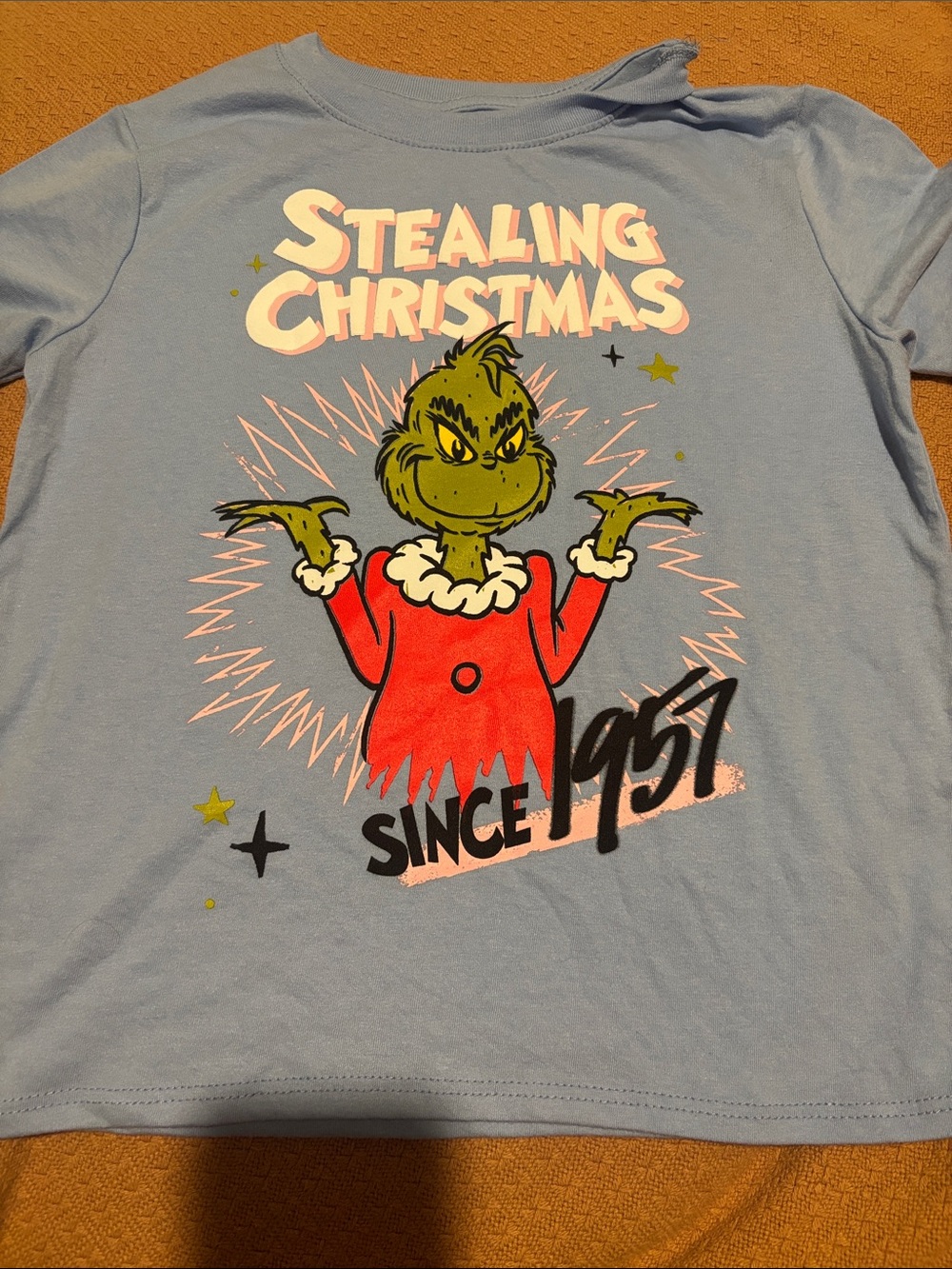 Kids' Light Blue Grinch Graphic Short Sleeve Tee